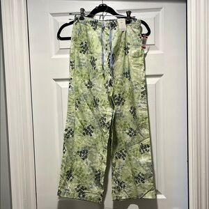Charter Club Green and Blue Floral Pajama Jumpsuit